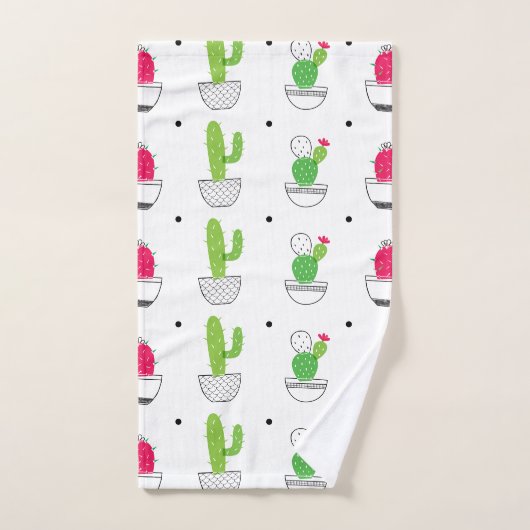 Cactus patroon roze groen ontwerp bad handdoek (Handdoek)