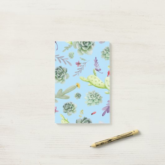 Cactus Pattern 10 Post-it® Notes (Op bureau)