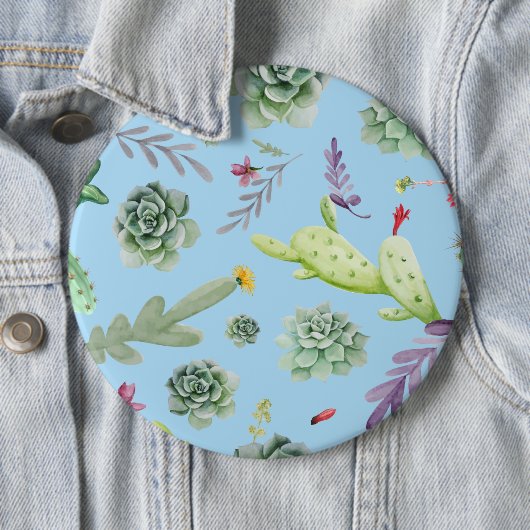 Cactus Pattern 10 Ronde Button 6,0 Cm (In situ)