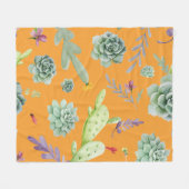 Cactus Pattern 11 Fleece Deken (Voorkant (Horizontaal))