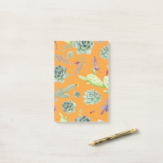 Cactus Pattern 11 Post-it® Notes (Op bureau)