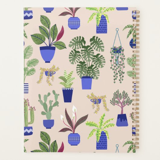 Cactus Pattern Blush Pink Planner (Achterkant)