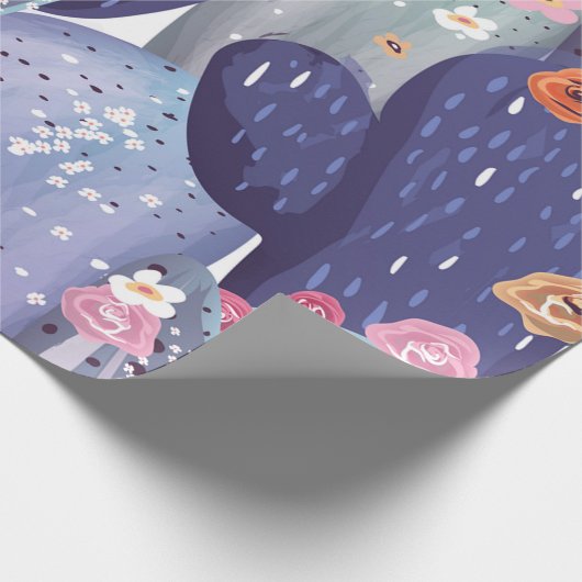 Cactus Pattern Colorful Waterverf Cadeaupapier (Hoek)