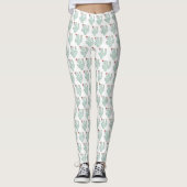 Cactus Pattern Cute Girly Waterverf Cactus Leggings (Voorkant)