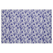 Cactus Pattern - Donkerblauw en wit Stof (Fat Quarter)