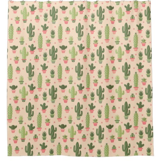 Cactus Pattern Douchegordijn (Voorkant)