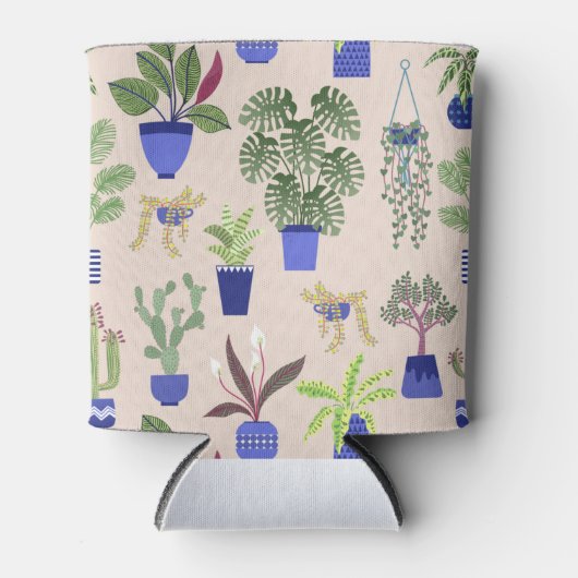 Cactus Pattern Dusty Pink Blikjeskoeler (Voorkant)