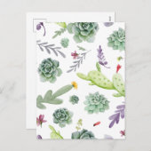 Cactus Pattern Feestdagenkaart (Voorkant / Achterkant)