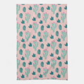 Cactus Pattern Pink and Green Theedoek (Verticaal)