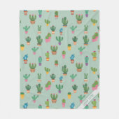Cactus Pattern Plant Naam moeder Groene Fleece Dek Deken (Voorkant)