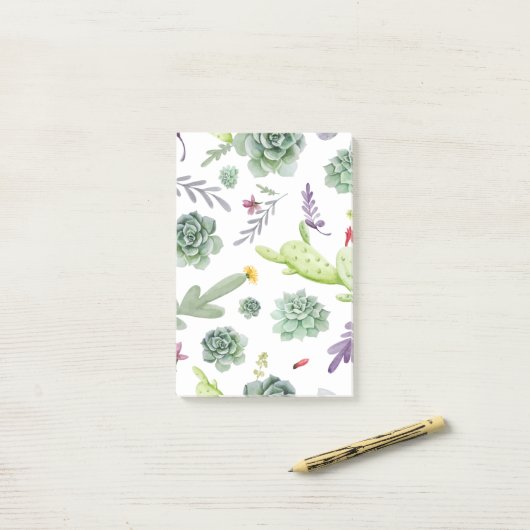 Cactus Pattern Post-it® Notes (Op bureau)