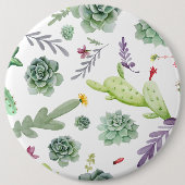 Cactus Pattern Ronde Button 6,0 Cm (Voorkant)