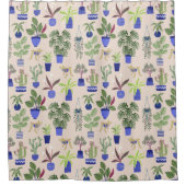 Cactus Pattern roze Douchegordijn (Voorkant)