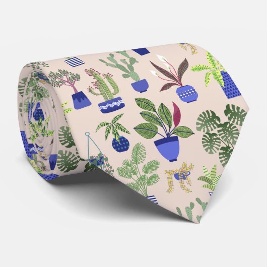 Cactus Pattern Stropdas (Opgerold)