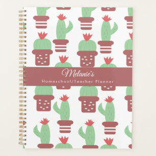 Cactus Pattern Teacher School Homeschool Planner