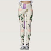 Cactus Pattes de Chat Chaussettes Leggings Miaou (Devant)
