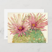 Cactus Pink Blossom Briefkaart (Voorkant / Achterkant)