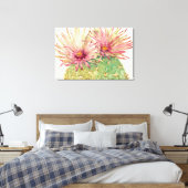 Cactus Pink Blossom Canvas Afdruk (Insitu (Slaapkamer))