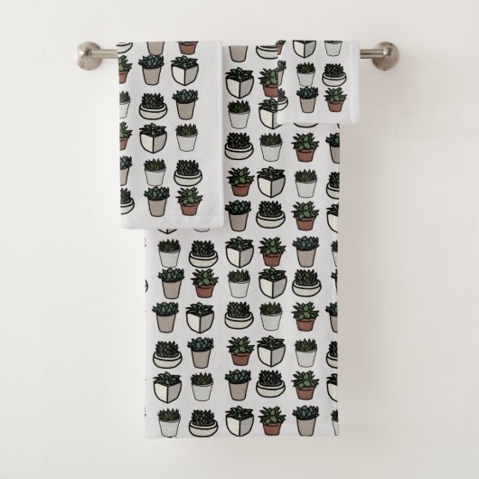 Cactus plant funky patroon bad handdoek (Insitu)