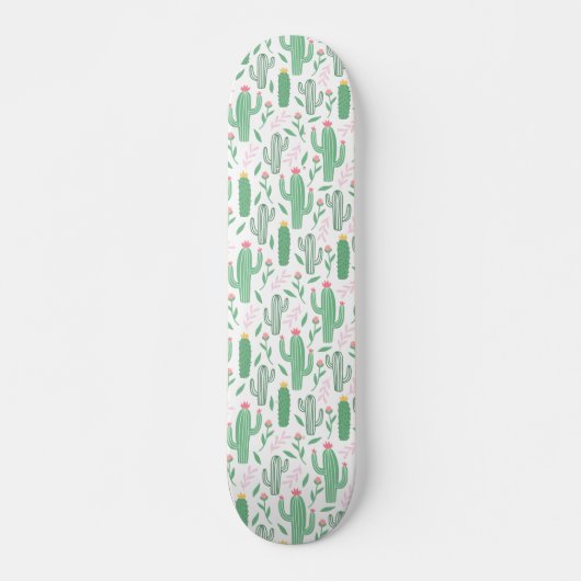 Cactus Plant Green Paars Pattern Skateboard (Voorkant)