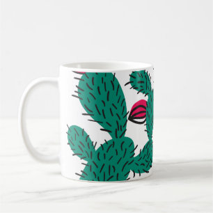 Cactus plant, groen naadloos patroon. koffiemok