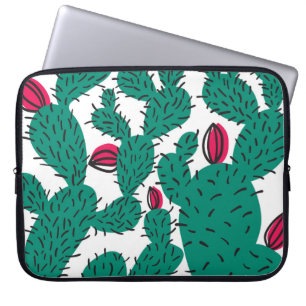 Cactus plant, groen naadloos patroon. laptop sleeve