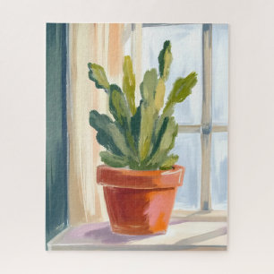 Cactus Plant   Groene Botanische Aquarel Legpuzzel