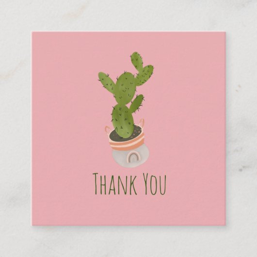 Cactus Plant Rainbow Basket Hand Drawn Kaart (Voorkant)