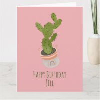 Cactus Plant Regenboog Mand Tekening Verjaardag