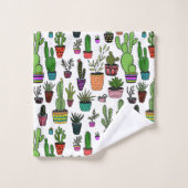 Cactus Plante Pot Succulent Cute Motif (Gant de toilette)