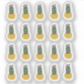 Cactus Planten Cheetah Doodle Design Sticker (Voorkant)