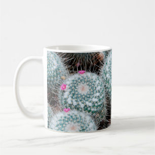 Cactus-Planten met kleine roze bloemen Koffiemok