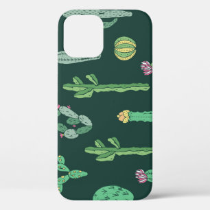 Cactus Planten: naadloze achtergrond iPhone 12 Hoesje