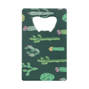 Cactus Planten:  naadloze achtergrond Kredietkaart Flessenopener