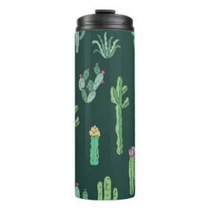 Cactus Planten:  naadloze achtergrond Thermosbeker