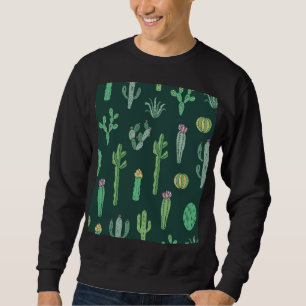 Cactus Planten: naadloze achtergrond Trui