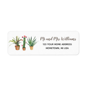 Cactus Planten Succulent Return Address Etiket