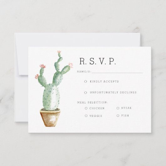 Cactus Planter | WATERVERF RSVP Kaartje (Voorkant)