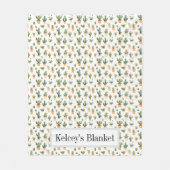 Cactus pointillés sur la couverture en polaire bla (Devant)