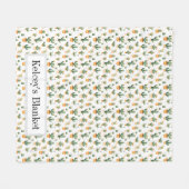 Cactus pointillés sur la couverture en polaire bla (Devant (Horizontal))