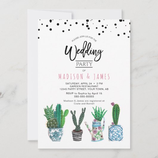 Cactus & Points | Groupe de Mariage | Invitation (Devant)