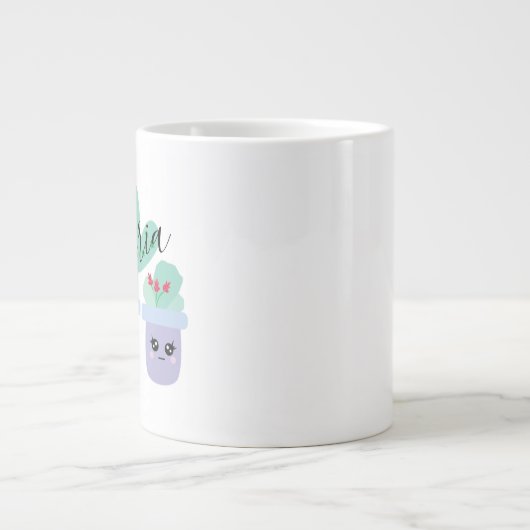 Cactus Poted Nom de la mignonne Géant Café Mug (Devant)