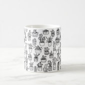 Cactus potplanten Leuke patroon zwart & wit Koffiemok (Center)