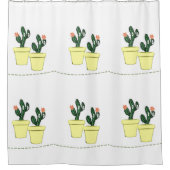 Cactus Pots Jaune Douche Florale Rideau (Devant)
