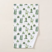 Cactus pour aquarelle et Succulent (Serviette à main)