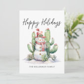 Cactus Prettige Feestdagen Kerstmis Feestdagenkaart (Staand voorkant)