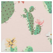 Cactus Print Fabric Stof (Close Up)