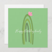 Cactus Rainbow Illustration Birthday (Voorkant / Achterkant)