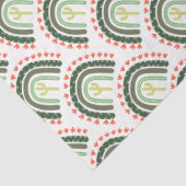 Cactus Rainbow Oranje Green White Modern Tissuepapier (Detail)
