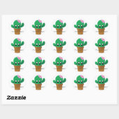 Cactus rend parfait autocollant rond (Feuille)